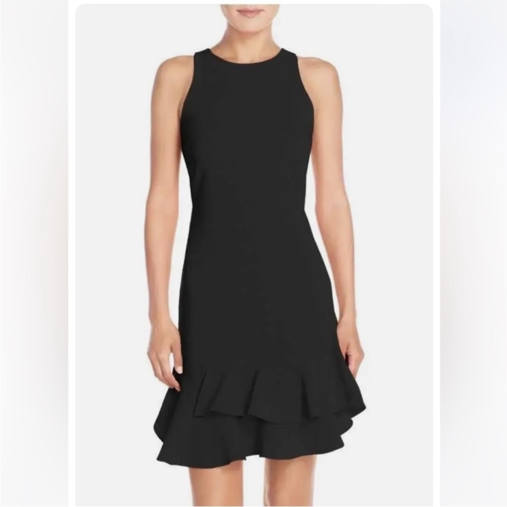 CHELSEA28 Black Mini Dress with Ruffles Size 12